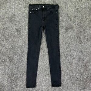 Rag & Bone High Rise Skinny Fit Jeans Black Womens 30 Stretch Dark Denim Casual
